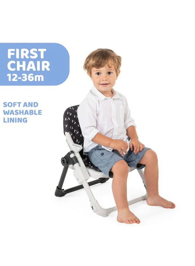 شيكو Chicco Chairy, 2-in-1 Booster Seat and First Chair with 4-Height Adjustments & Safety Belt, For Babies 0m+, (Sweetdog, Black & White) - Image 4